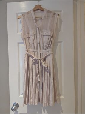 Anthropologie Moulinette Soeurs Blush Pink Midi Shirt Dress Coquette Romantic S